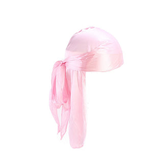 2019 New Unisex Long Silk Satin Breathable Turban Hat Wigs Doo Durag Biker Headwrap Chemo Cap Pirate Hat Men Hair Accessories - Larry's Anything Goes