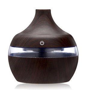 saengQ Electric Humidifier Essential Aroma Oil Diffuser Ultrasonic Wood Grain Air Humidifier USB Mini Mist Maker LED Light For - Larry's Anything Goes