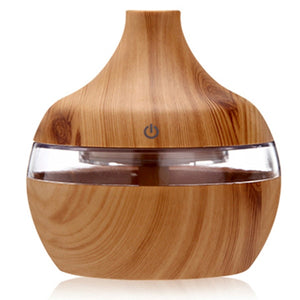 saengQ Electric Humidifier Essential Aroma Oil Diffuser Ultrasonic Wood Grain Air Humidifier USB Mini Mist Maker LED Light For - Larry's Anything Goes