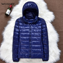 Load image into Gallery viewer, Winter Women Ultralight Thin Down Jacket White Duck Down Hooded Jackets Long Sleeve Warm Coat Parka Female Portable Outwear - Larry&#39;s Anything Goes