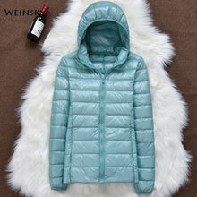 Load image into Gallery viewer, Winter Women Ultralight Thin Down Jacket White Duck Down Hooded Jackets Long Sleeve Warm Coat Parka Female Portable Outwear - Larry&#39;s Anything Goes