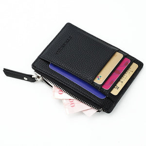 2019 Unisex wallet business card holder pu leather coin pocket bus card Organizer purse bag  men women multi-color - Larry's Anything Goes