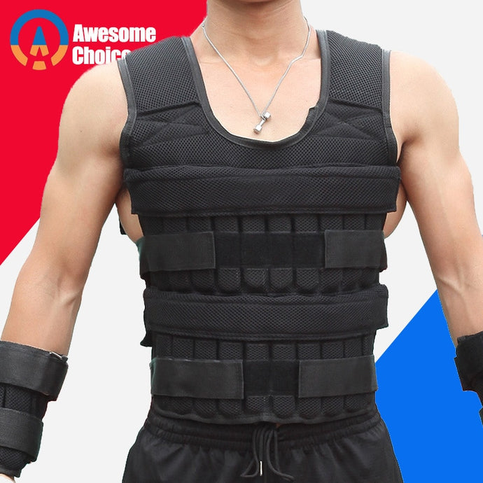 30KG Loading Weight Vest For Boxing Weight Training Workout Fitness Gym Equipment Adjustable Waistcoat Jacket Sand Clothing - Larry's Anything Goes