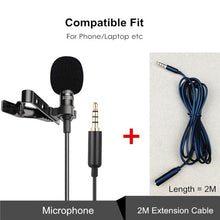 Load image into Gallery viewer, 1.5m Mini Portable Lavalier Microphone Condenser Clip-on Lapel Mic Wired Mikrofo/Microfon for Phone for Laptop PC - Larry&#39;s Anything Goes