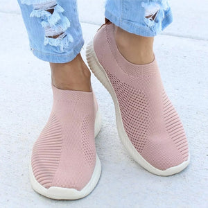 Women Flat Slip on White Shoes Woman Lightweight White Sneakers Summer Autumn Casual Chaussures Femme Basket Flats Shoes - Larry's Anything Goes