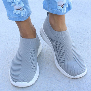 Women Flat Slip on White Shoes Woman Lightweight White Sneakers Summer Autumn Casual Chaussures Femme Basket Flats Shoes - Larry's Anything Goes