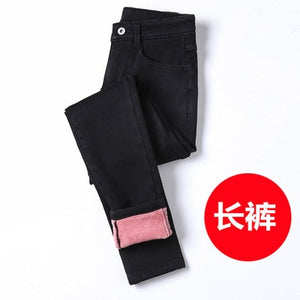 Winter Warm Jeans Woman 2020 High Waist Casual Velvet Ladies Trousers Female Pantalon Denim jeans for Women Pants Plus size 40 - Larry's Anything Goes