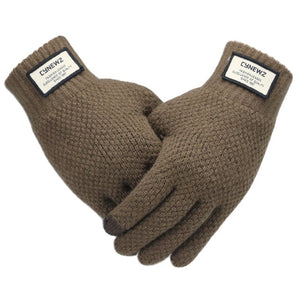 Winter Men Knitted Gloves Touch Screen High Quality Male Mitten Thicken Warm Wool Cashmere Solid Men Business Gloves Autumn - Larry's Anything Goes