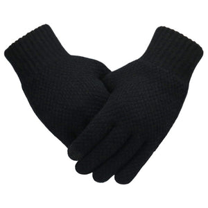Winter Men Knitted Gloves Touch Screen High Quality Male Mitten Thicken Warm Wool Cashmere Solid Men Business Gloves Autumn - Larry's Anything Goes