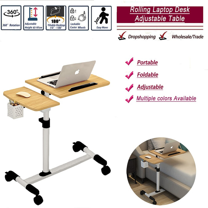 Foldable Computer Table Adjustable Portable Laptop Desk Rotate Bed Table Can be Lifted Standing Desk Wholesale - Larry's Anything Goes