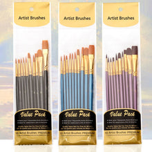 Load image into Gallery viewer, Artist Nylon Paint Brush Professional Watercolor Acrylic Wooden Handle Painting Brushes Art Supplies Stationery 10 pcs - Larry&#39;s Anything Goes