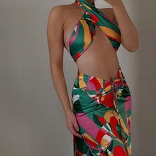 Load image into Gallery viewer, 2021 Sexy Print Tracksuit Woman Two Piece Boho Outfit Suits Halter Bandage Tanks And Ruched Drawstring Midi Skirts Matching Sets - Larry&#39;s Anything Goes