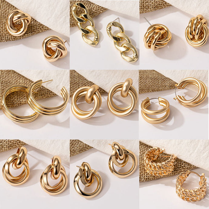 New Fashion Gold Color Metal Drop Earrings Stainless Steel Simple Knot Twist Earrings For Women Statement Jewelry 2020 Pendiente - Larry's Anything Goes