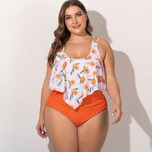 Load image into Gallery viewer, 2021 Summer Plus Size Two Pieces Women&#39;s Bikinis Set Cactus/Letter Printed Ruffle Big Swimsuit Large Female Swimming Suits 5XL - Larry&#39;s Anything Goes