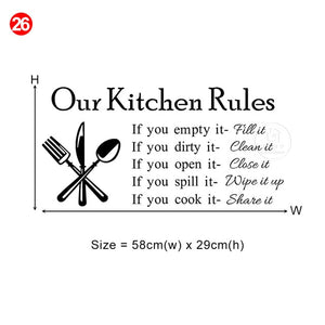 28 styles Coffee Wall Stickers Vinyl Wall Decals Kitchen Stickers English Quote Home Decorative Stickers PVC Dining Room Shop - Larry's Anything Goes