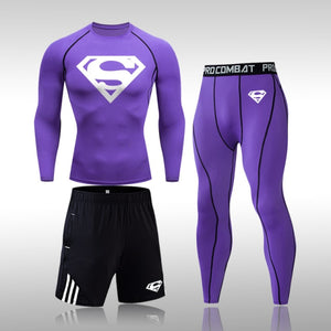 Tracksuit Men Sports Suit Gym Fitness Compression Clothes Running Jogging Sportwear Exercise Workout Rashguard Tights - Larry's Anything Goes