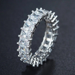 Luxury 925 Sterling Silver Wedding Band Eternity Ring For Women Big Gift For Ladies Love Wholesale Lots Bulk Jewelry R4577 - Larry's Anything Goes