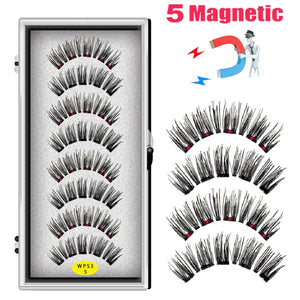 LEKOFO 4 Pairs 5 Magnet Magnetic False Eyelashes Handmade Mink Eye Lashes faux cils magnetique 3D Natural magnetic Lashes WSP - Larry's Anything Goes