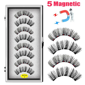 LEKOFO 4 Pairs 5 Magnet Magnetic False Eyelashes Handmade Mink Eye Lashes faux cils magnetique 3D Natural magnetic Lashes WSP - Larry's Anything Goes