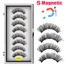 Load image into Gallery viewer, LEKOFO 4 Pairs 5 Magnet Magnetic False Eyelashes Handmade Mink Eye Lashes faux cils magnetique 3D Natural magnetic Lashes WSP - Larry&#39;s Anything Goes