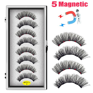 LEKOFO 4 Pairs 5 Magnet Magnetic False Eyelashes Handmade Mink Eye Lashes faux cils magnetique 3D Natural magnetic Lashes WSP - Larry's Anything Goes