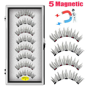 LEKOFO 4 Pairs 5 Magnet Magnetic False Eyelashes Handmade Mink Eye Lashes faux cils magnetique 3D Natural magnetic Lashes WSP - Larry's Anything Goes