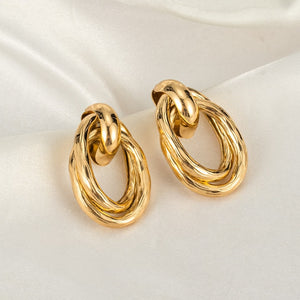 New Fashion Gold Color Metal Drop Earrings Stainless Steel Simple Knot Twist Earrings For Women Statement Jewelry 2020 Pendiente - Larry's Anything Goes