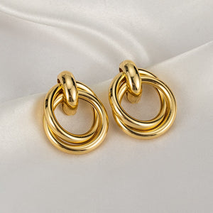 New Fashion Gold Color Metal Drop Earrings Stainless Steel Simple Knot Twist Earrings For Women Statement Jewelry 2020 Pendiente - Larry's Anything Goes