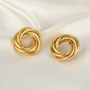 New Fashion Gold Color Metal Drop Earrings Stainless Steel Simple Knot Twist Earrings For Women Statement Jewelry 2020 Pendiente - Larry's Anything Goes