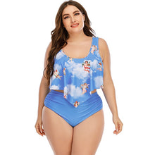 Load image into Gallery viewer, 2021 Summer Plus Size Two Pieces Women&#39;s Bikinis Set Cactus/Letter Printed Ruffle Big Swimsuit Large Female Swimming Suits 5XL - Larry&#39;s Anything Goes