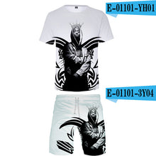 Load image into Gallery viewer, Tupac Amaru Shakur Two Pieces Sets Men 3D T Shirts+Shorts Suit Men Summer Tops Tees Rapper Tupac Fashion T-shirt Men Clothing - Larry&#39;s Anything Goes