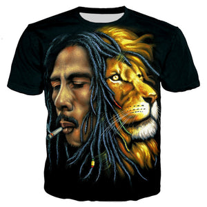 Hot Sale Rapper Bob Marley T Shirt Men/women New Fashion Cool 3D Printed T-shirts Casual Harajuku Style Tshirt Streetwear Tops - Larry's Anything Goes