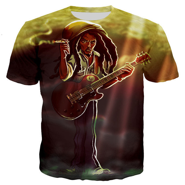 Hot Sale Rapper Bob Marley T Shirt Men/women New Fashion Cool 3D Printed T-shirts Casual Harajuku Style Tshirt Streetwear Tops - Larry's Anything Goes