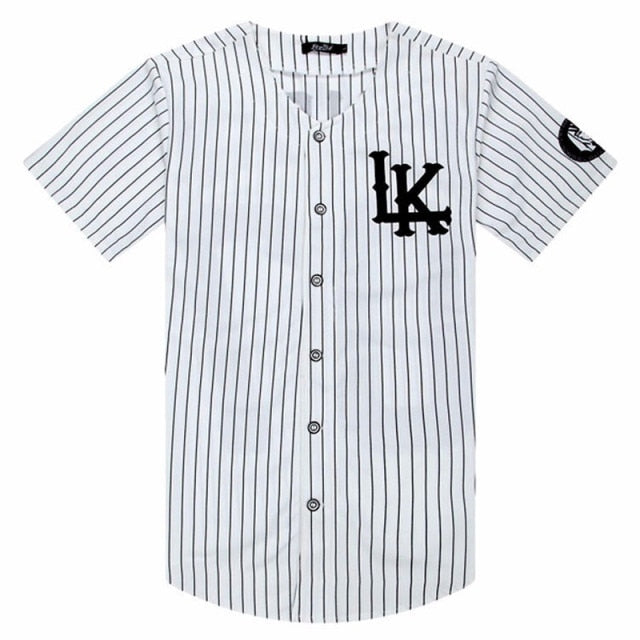 New 07 baseball uniform T-shirt fashion hip hop baseball T shirt jersey men's clothing women's clothes tyga final king costume - Larry's Anything Goes