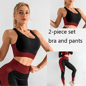 3 PCS Women Yoga Sets Fitness Sport Wear Leggings High Support Bra Crop Top Workout Clothes Gym Seamless Yoga Suits Gym Clothes - Larry's Anything Goes