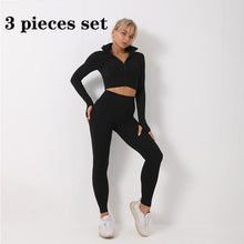 Load image into Gallery viewer, 3 PCS Women Yoga Sets Fitness Sport Wear Leggings High Support Bra Crop Top Workout Clothes Gym Seamless Yoga Suits Gym Clothes - Larry&#39;s Anything Goes