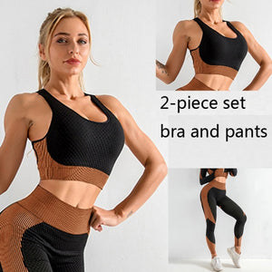 3 PCS Women Yoga Sets Fitness Sport Wear Leggings High Support Bra Crop Top Workout Clothes Gym Seamless Yoga Suits Gym Clothes - Larry's Anything Goes