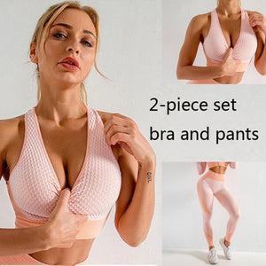 3 PCS Women Yoga Sets Fitness Sport Wear Leggings High Support Bra Crop Top Workout Clothes Gym Seamless Yoga Suits Gym Clothes - Larry's Anything Goes