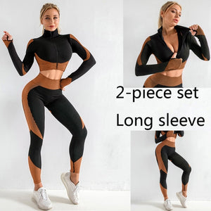 3 PCS Women Yoga Sets Fitness Sport Wear Leggings High Support Bra Crop Top Workout Clothes Gym Seamless Yoga Suits Gym Clothes - Larry's Anything Goes