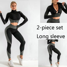 Load image into Gallery viewer, 3 PCS Women Yoga Sets Fitness Sport Wear Leggings High Support Bra Crop Top Workout Clothes Gym Seamless Yoga Suits Gym Clothes - Larry&#39;s Anything Goes