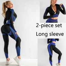 Load image into Gallery viewer, 3 PCS Women Yoga Sets Fitness Sport Wear Leggings High Support Bra Crop Top Workout Clothes Gym Seamless Yoga Suits Gym Clothes - Larry&#39;s Anything Goes