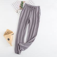 Load image into Gallery viewer, Japanese pajamas men and women spring and autumn home pants cotton washed double gauze loose comfortable trousers casual pants