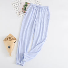 Load image into Gallery viewer, Japanese pajamas men and women spring and autumn home pants cotton washed double gauze loose comfortable trousers casual pants