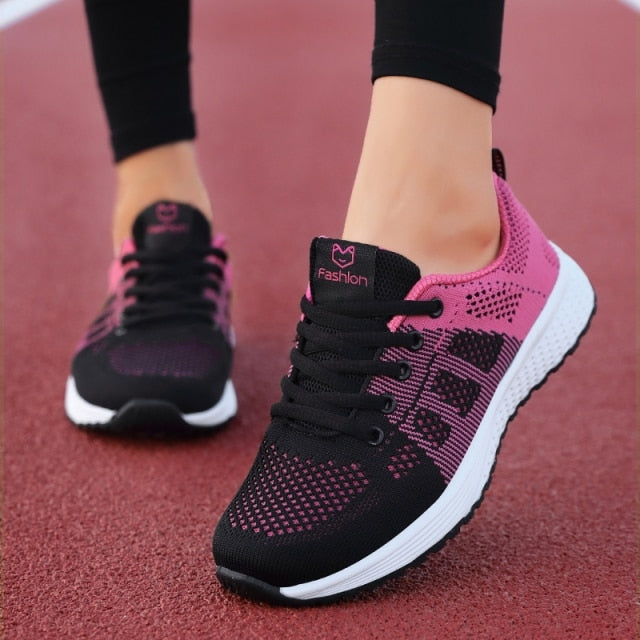 Sneakers Women Shoes Flats Casual Ladies Shoe Woman Lace-Up Mesh Light Breathable Female zapatillas de deporte para mujer - Larry's Anything Goes