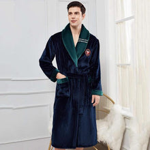 Load image into Gallery viewer, Men Casual Kimono Bathrobe Autumn Winter Flannel Long Robe Thick Warm Sleepwear Plus Size 3XL Nightgown Male Loose Home Wear - Larry&#39;s Anything Goes