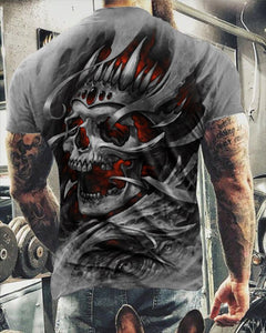 Fashion Summer Horror Skull 3D Print Men&#39;s T-Shirt O-Neck Short Sleeve Casual Breathable Oversized Male T Shirt Top Men Clothing - Larry's Anything Goes