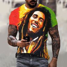 Load image into Gallery viewer, Harajuku 3d T-shirt Bob Marley Print Men&#39;s Short-sleeved Summer Casual Breathable Oversized T-shirt Fashion Popular Rapper Top - Larry&#39;s Anything Goes