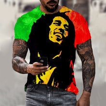 Load image into Gallery viewer, Harajuku 3d T-shirt Bob Marley Print Men&#39;s Short-sleeved Summer Casual Breathable Oversized T-shirt Fashion Popular Rapper Top - Larry&#39;s Anything Goes