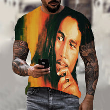 Load image into Gallery viewer, Harajuku 3d T-shirt Bob Marley Print Men&#39;s Short-sleeved Summer Casual Breathable Oversized T-shirt Fashion Popular Rapper Top - Larry&#39;s Anything Goes