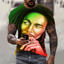 Load image into Gallery viewer, Harajuku 3d T-shirt Bob Marley Print Men&#39;s Short-sleeved Summer Casual Breathable Oversized T-shirt Fashion Popular Rapper Top - Larry&#39;s Anything Goes